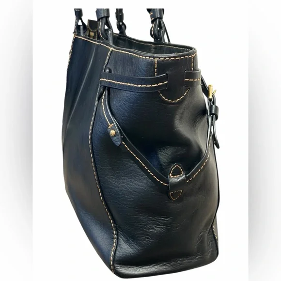 Lauren Ralph Lauren Sheldon Leather Tote Black - Picture 4 of 16